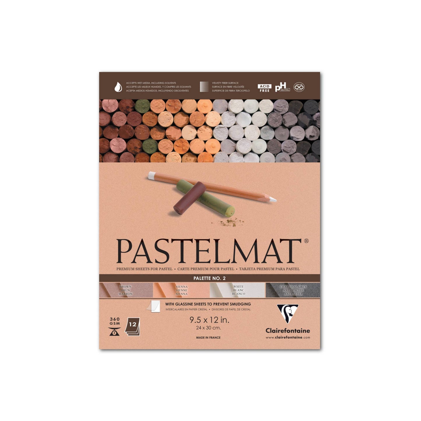 Wine Color Pastelmat Premium Textured Paper 12 x 15.5" Single Sheet