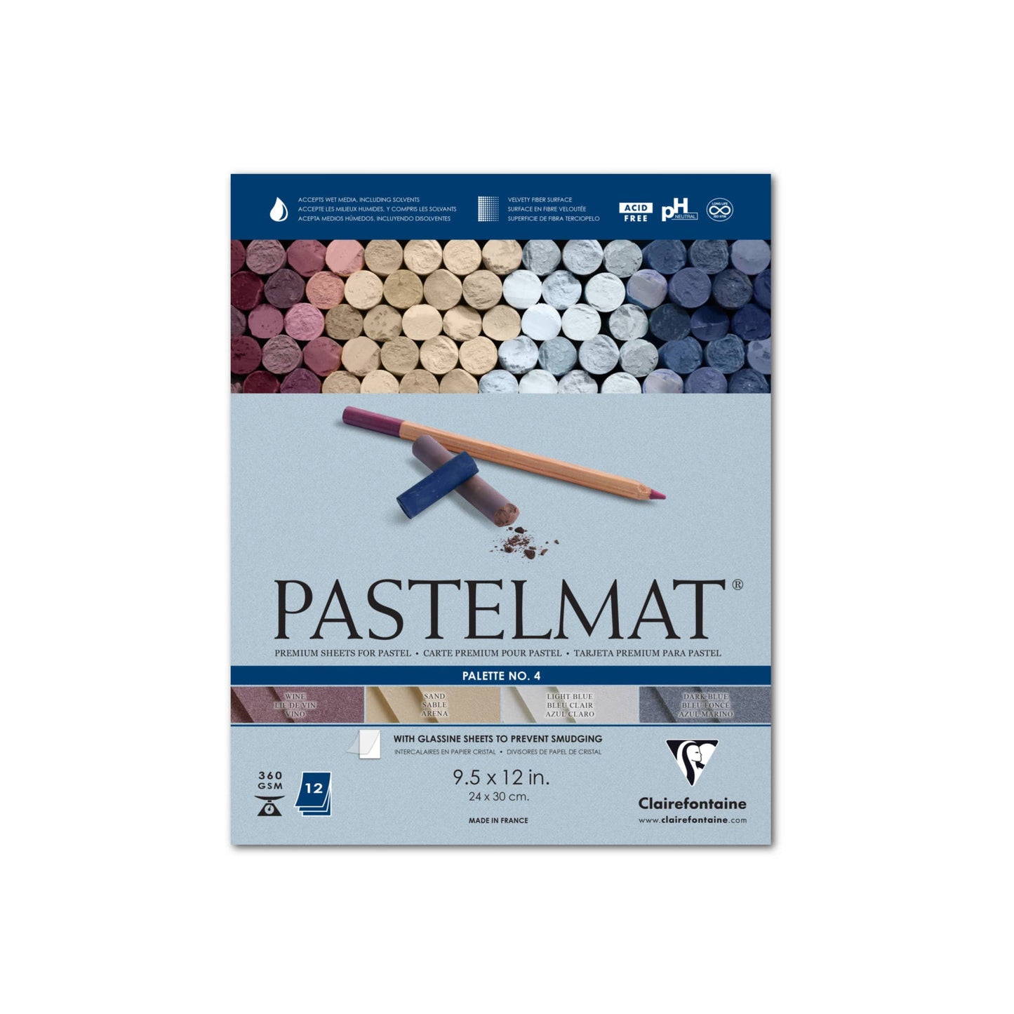 Wine Color Pastelmat Premium Textured Paper 12 x 15.5" Single Sheet