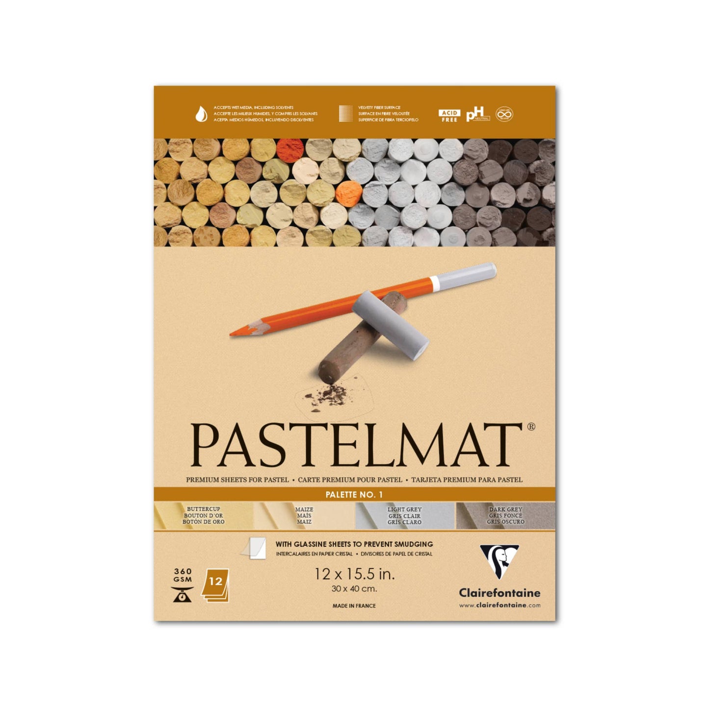 Wine Color Pastelmat Premium Textured Paper 12 x 15.5" Single Sheet