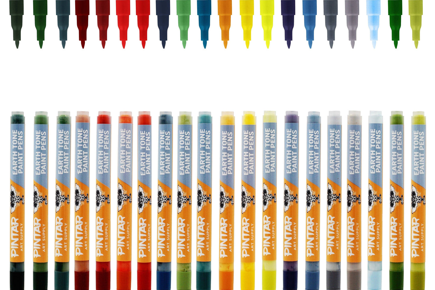 Pintar Earth Tone Color 20 Pack Paint Pens Acrylic Paint Pen Set with Extra Fine 0.7mm Tip | Use on Rocks, Canvas, Glass, Ceramics, Plastic, Porcelain