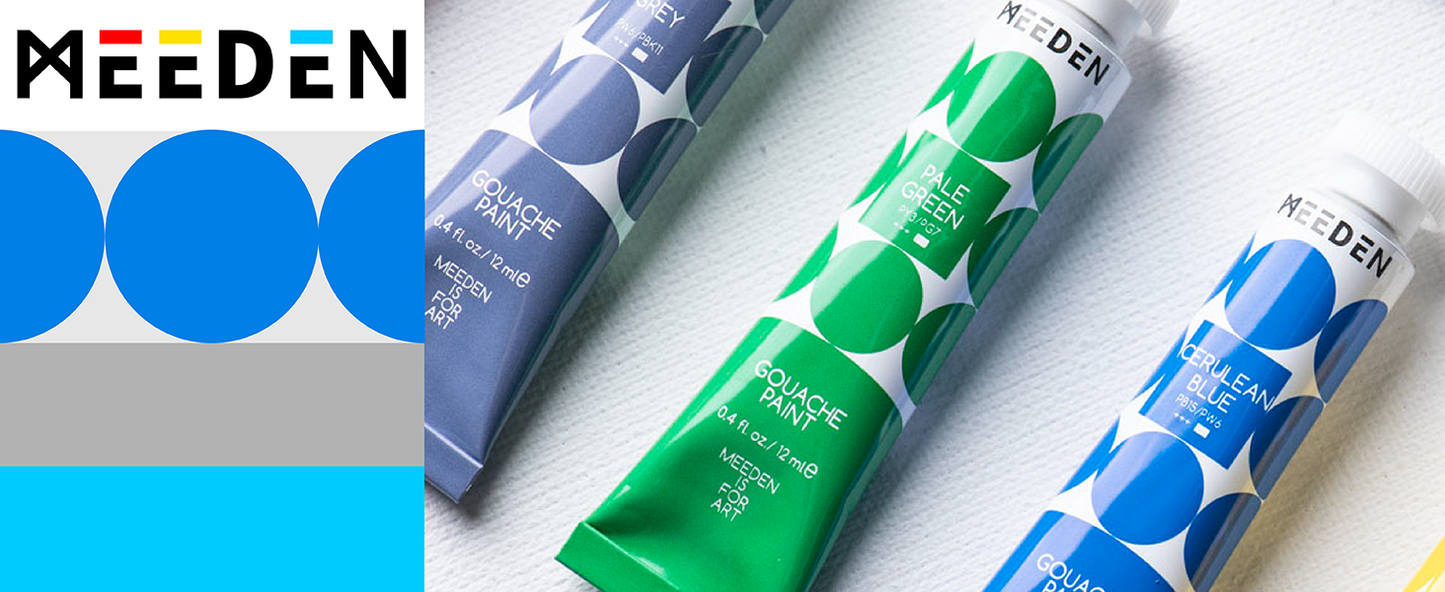 MEEDEN Gouache Paint Set, Non-Toxic 24 x 12ml/0.4oz Water-Based Gouache Tubes Paints for Canvas & Paper, Art Supplies for Artist, Adults, Kids, Beginners