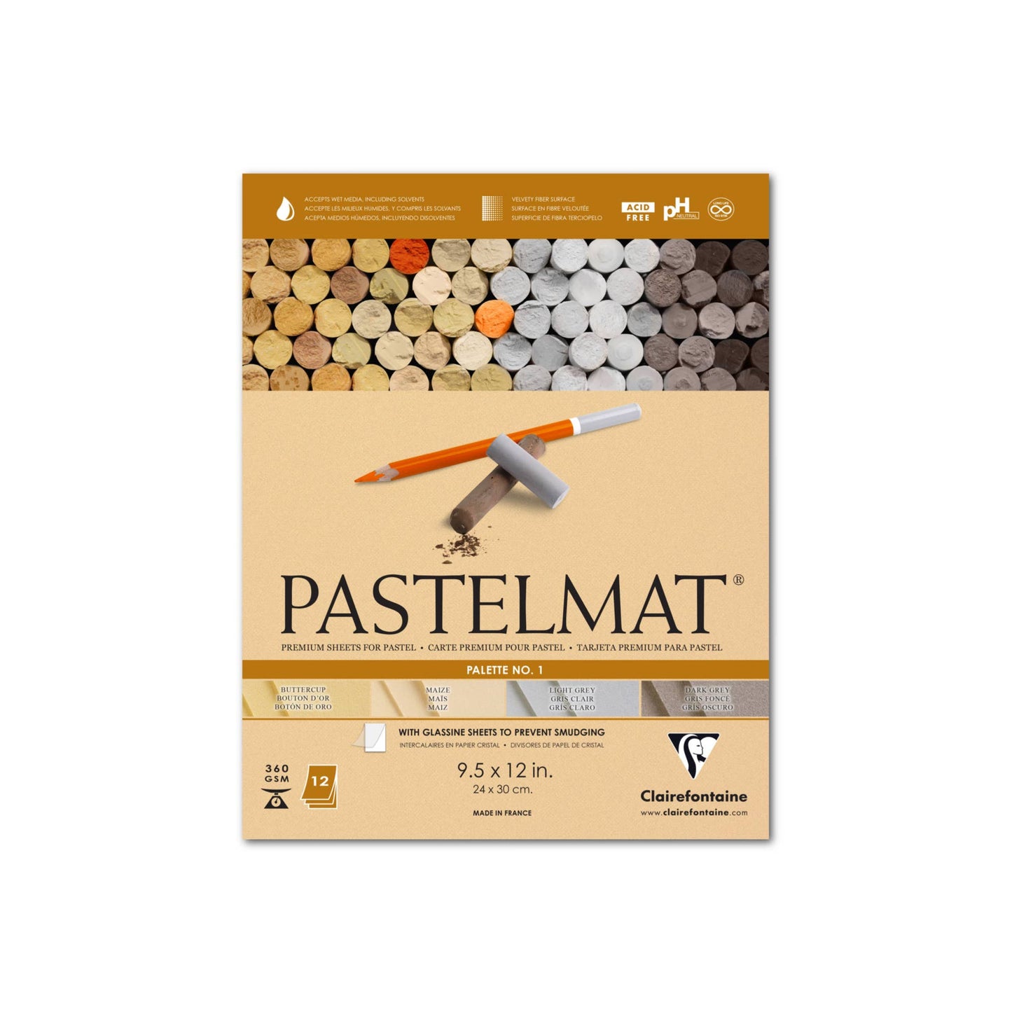 Wine Color Pastelmat Premium Textured Paper 12 x 15.5" Single Sheet