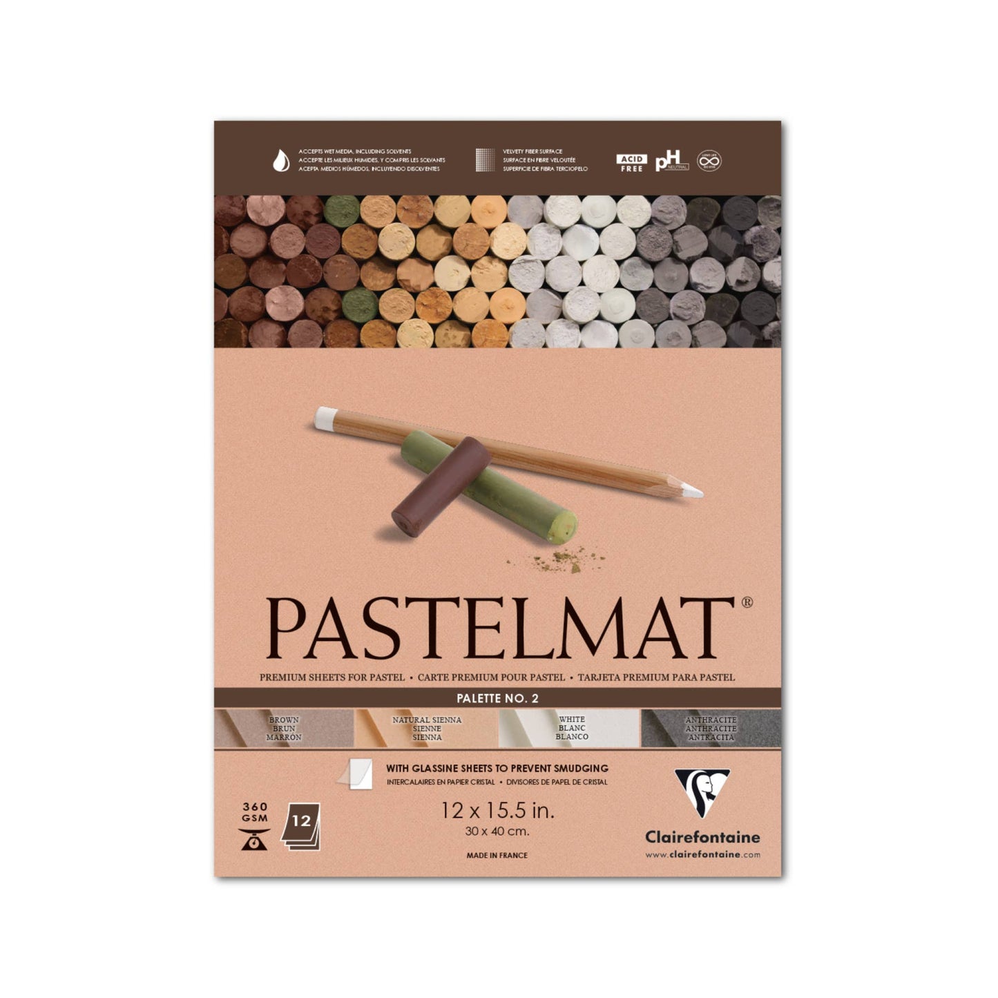 Wine Color Pastelmat Premium Textured Paper 12 x 15.5" Single Sheet