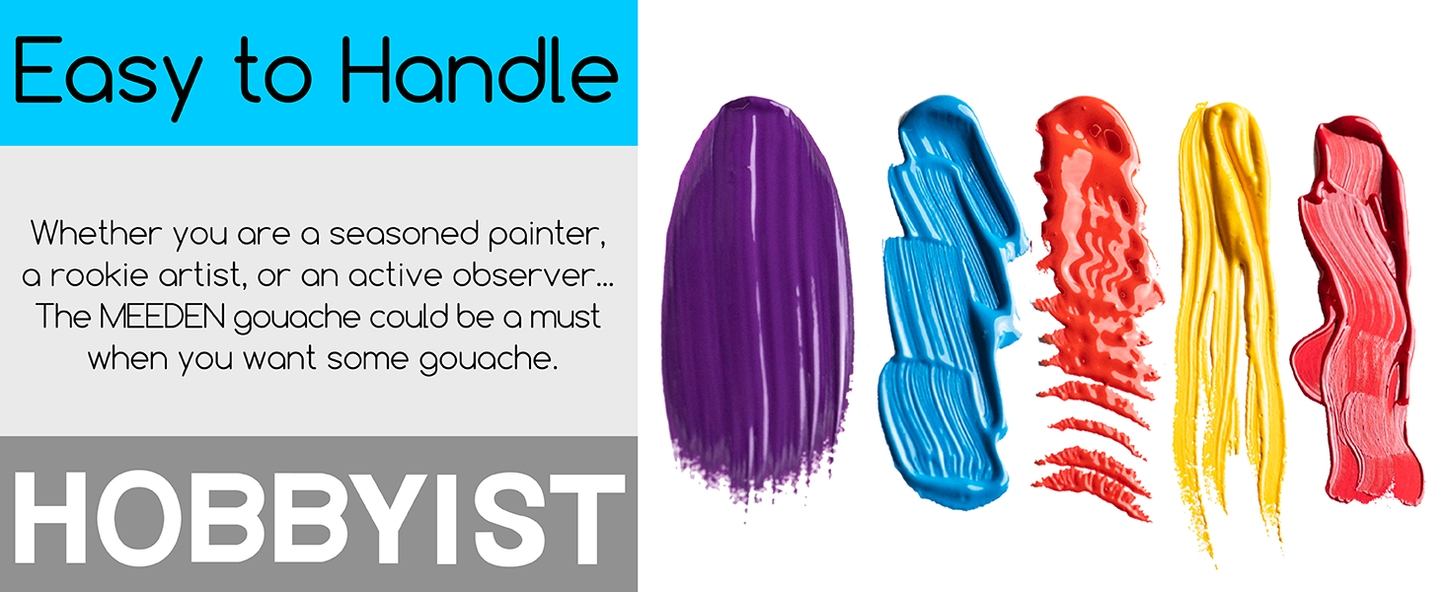 MEEDEN Gouache Paint Set, Non-Toxic 24 x 12ml/0.4oz Water-Based Gouache Tubes Paints for Canvas & Paper, Art Supplies for Artist, Adults, Kids, Beginners