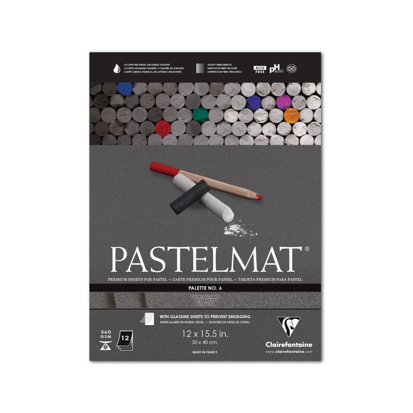 Wine Color Pastelmat Premium Textured Paper 12 x 15.5" Single Sheet