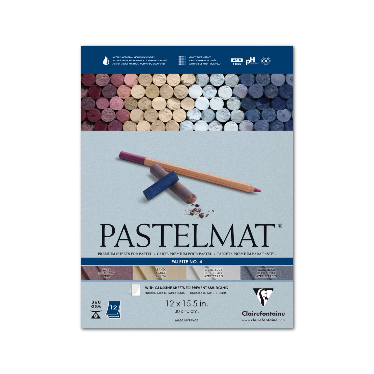 Wine Color Pastelmat Premium Textured Paper 12 x 15.5" Single Sheet
