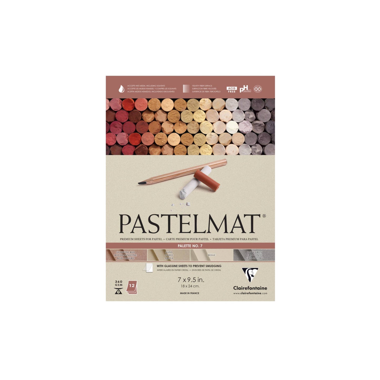 Wine Color Pastelmat Premium Textured Paper 12 x 15.5" Single Sheet