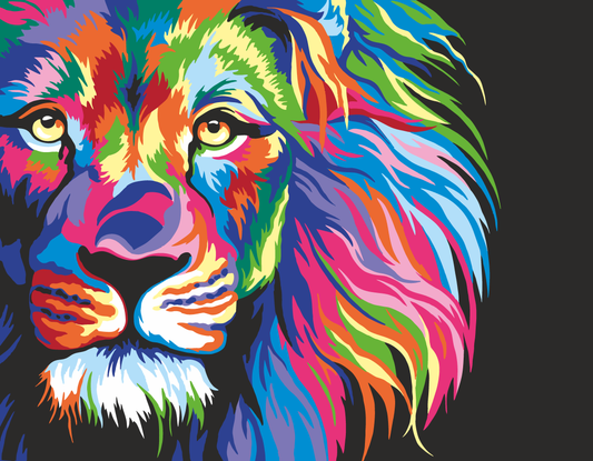 Artwille DIY Paint by Numbers  - Neon Lion, level 1