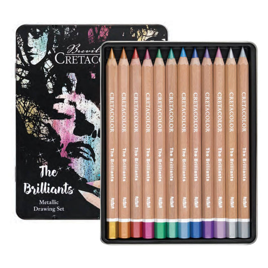 Cretacolor Mega Metallic Pencil Set, Tin Set of 12
