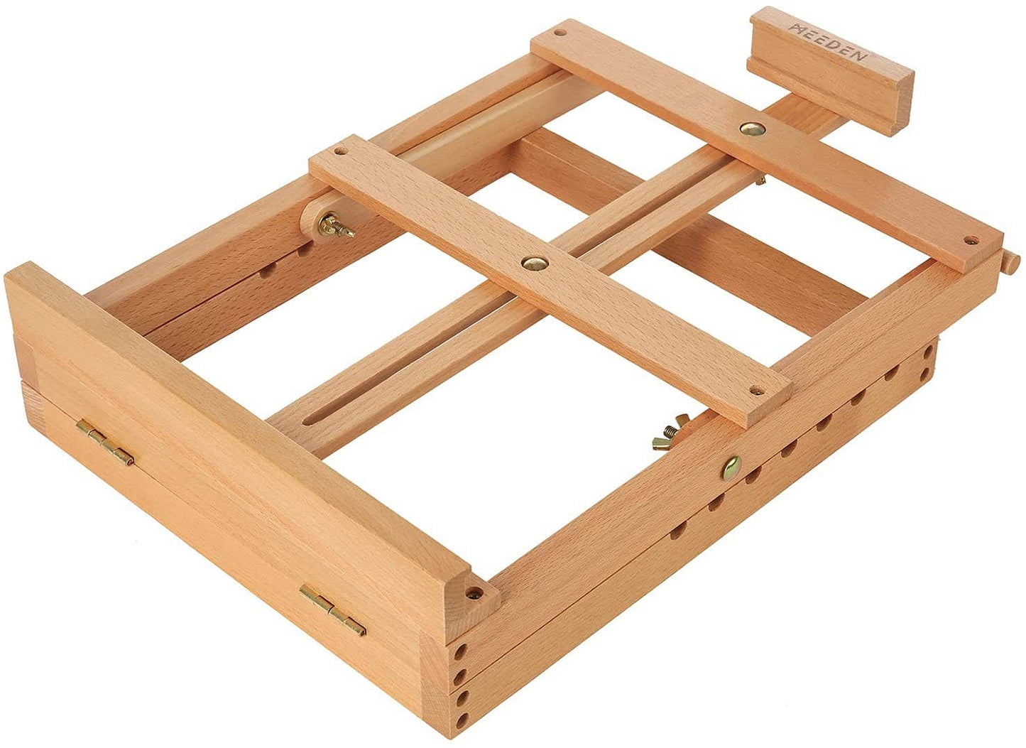 MEEDEN Heavy-Duty Tabletop Studio H-Frame Wooden Easel- Solid Beech Wood Adjustable Artists Desktop Wood Easel Table for Artist, Beginners & Teens- Holds Canvas Art up to 23" High