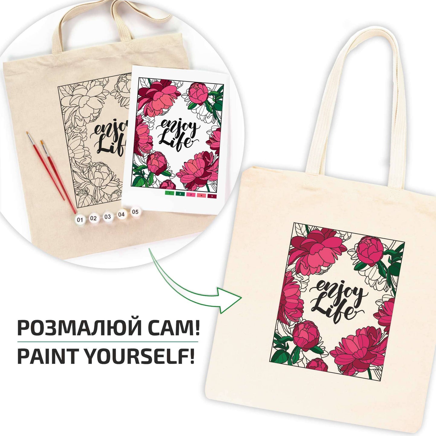 ROSATalent: Eco-Friendly Cotton Ecobag Coloring Kit
