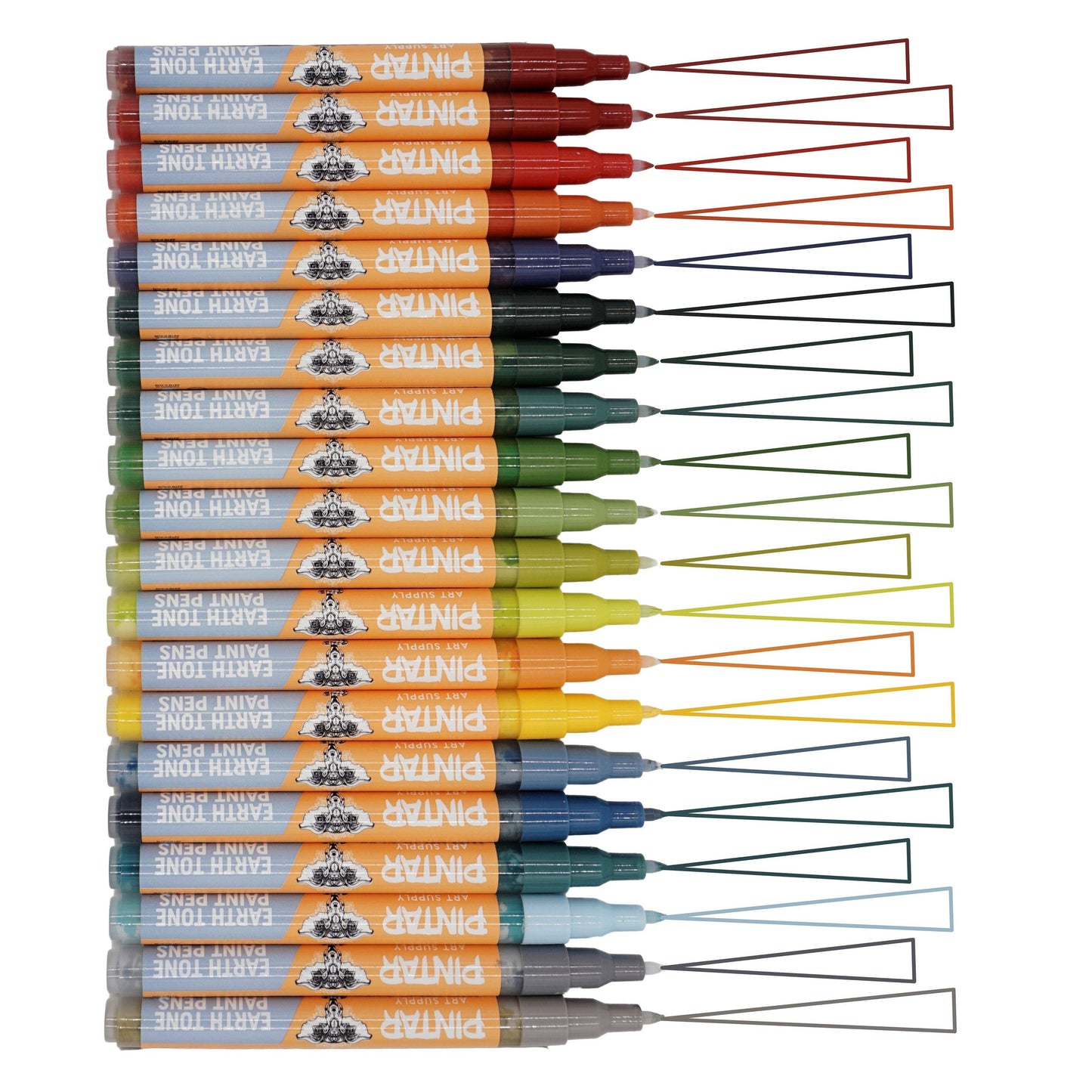 Pintar Earth Tone Color 20 Pack Paint Pens Acrylic Paint Pen Set with Extra Fine 0.7mm Tip | Use on Rocks, Canvas, Glass, Ceramics, Plastic, Porcelain