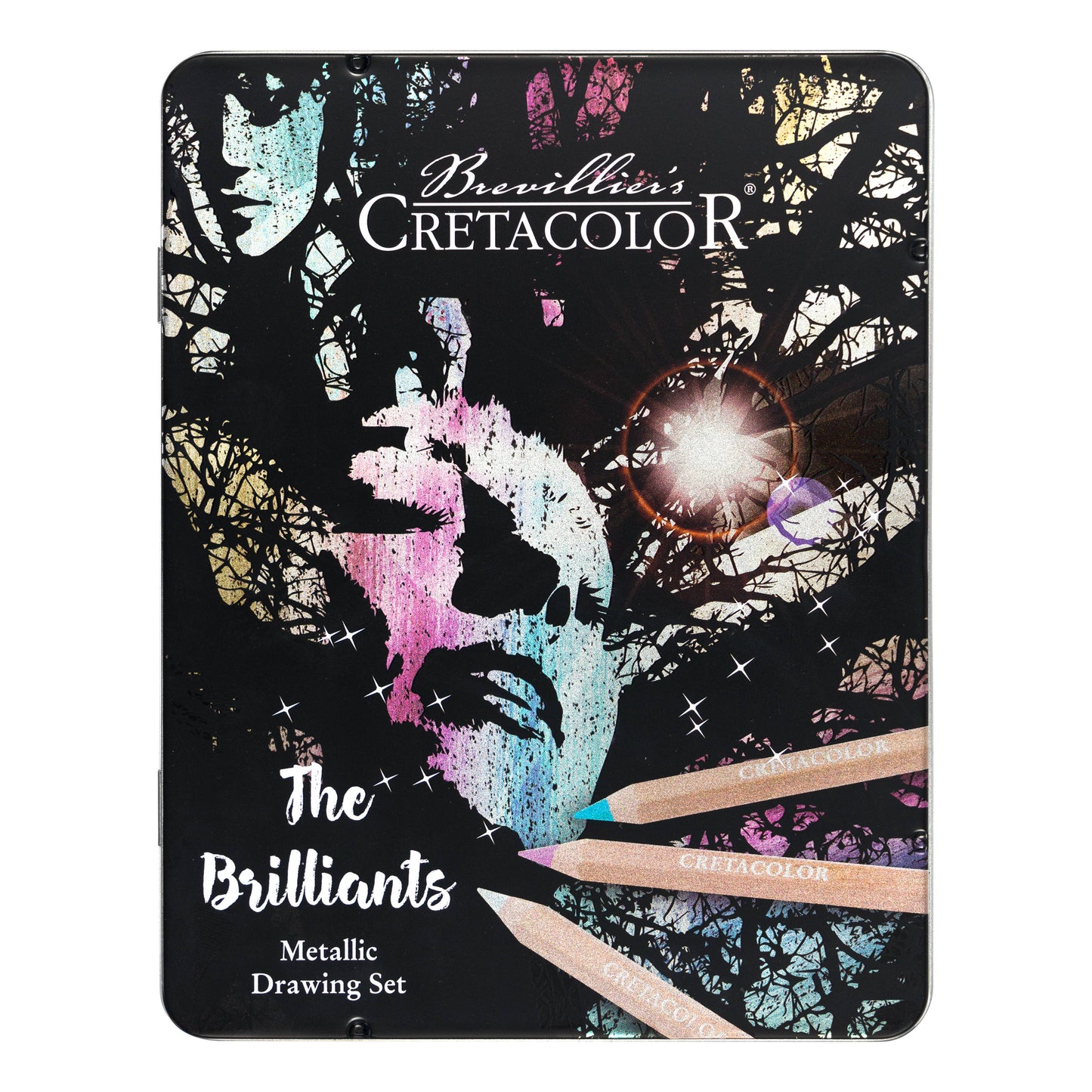 Cretacolor Mega Metallic Pencil Set, Tin Set of 12