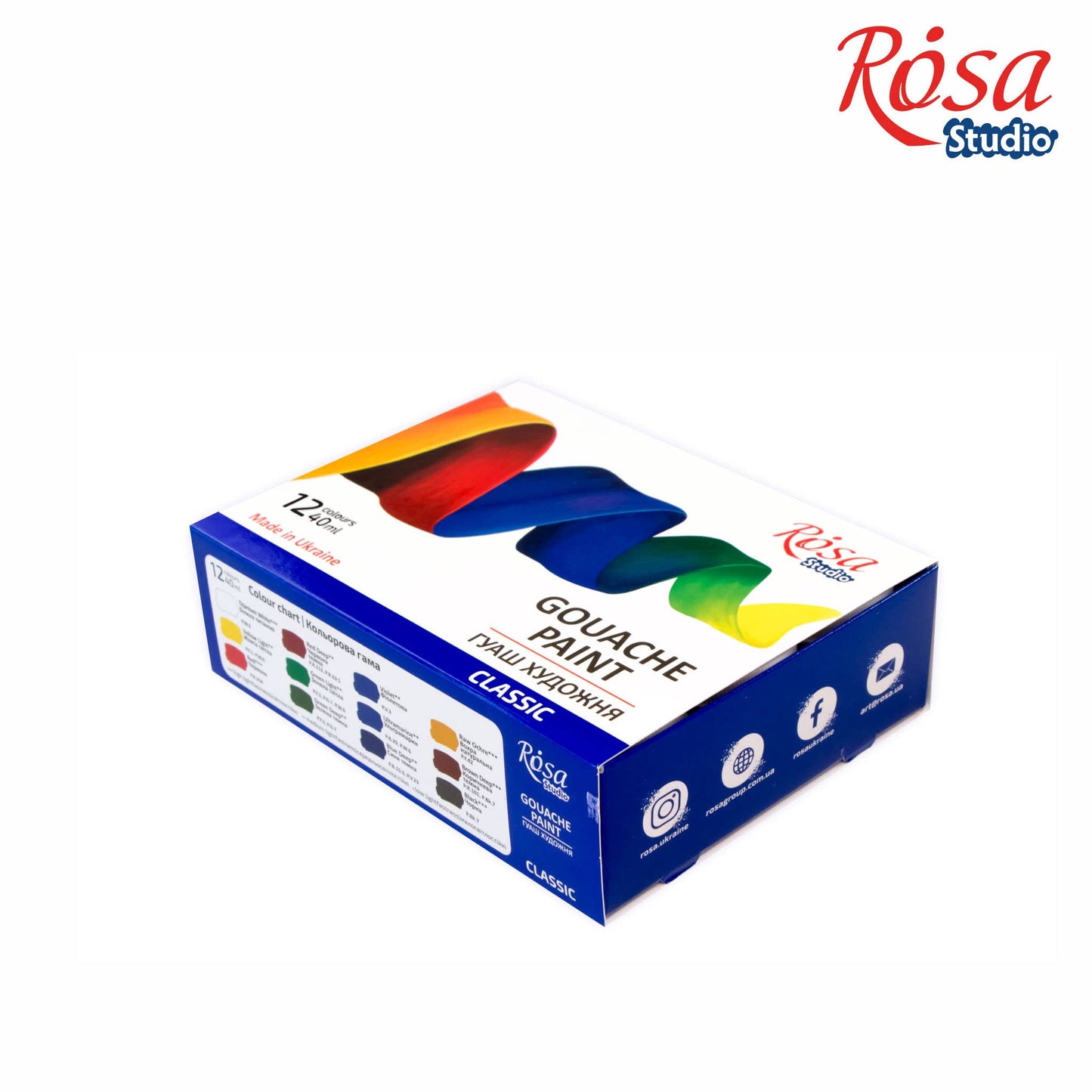 Gouache paint set 12*40ml ROSA Studio: Classic 1